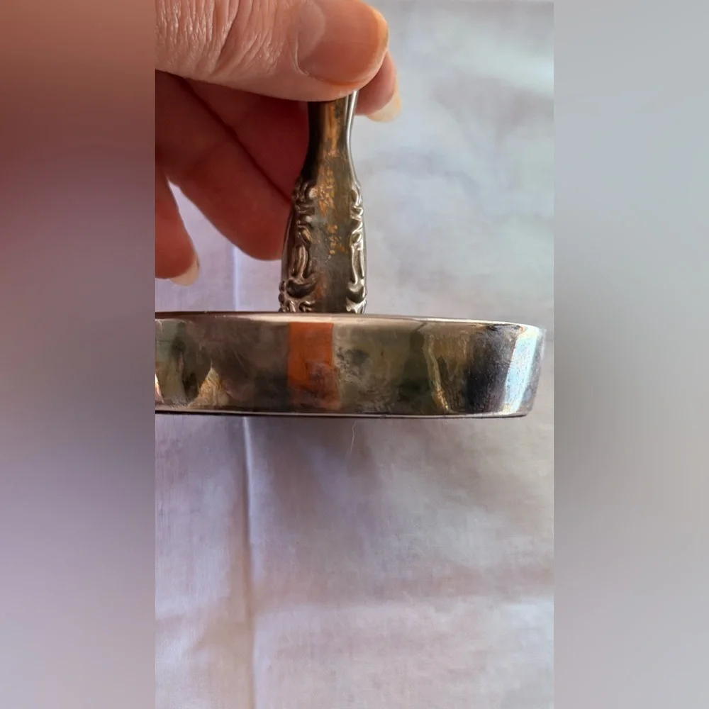 Ornate Silver plated Jewelry rings Holder vintage